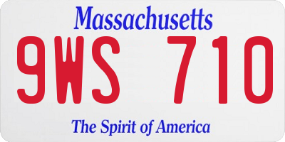 MA license plate 9WS710