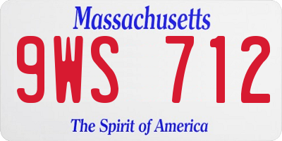 MA license plate 9WS712