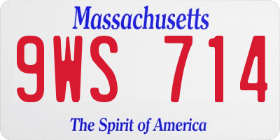 MA license plate 9WS714
