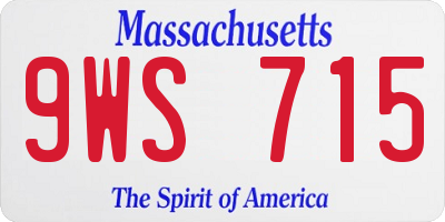 MA license plate 9WS715
