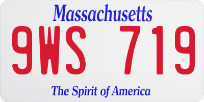 MA license plate 9WS719