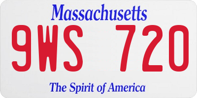 MA license plate 9WS720