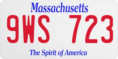 MA license plate 9WS723