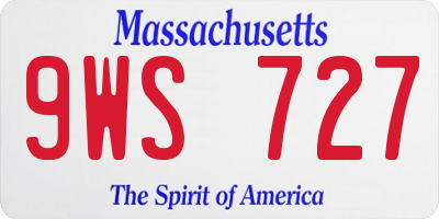 MA license plate 9WS727