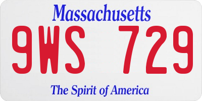 MA license plate 9WS729