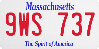 MA license plate 9WS737