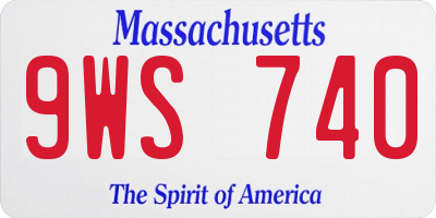 MA license plate 9WS740