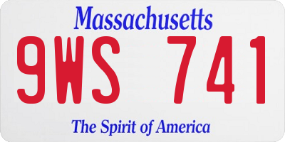 MA license plate 9WS741