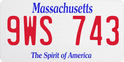 MA license plate 9WS743