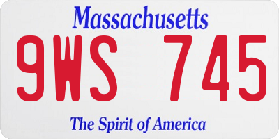 MA license plate 9WS745