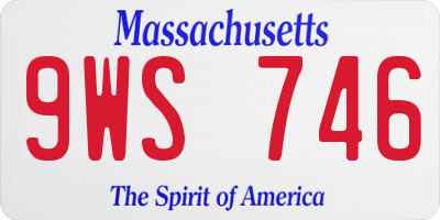 MA license plate 9WS746
