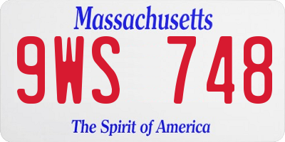 MA license plate 9WS748