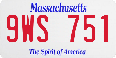 MA license plate 9WS751