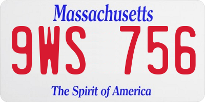 MA license plate 9WS756