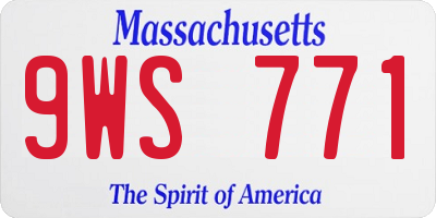 MA license plate 9WS771