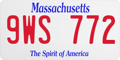MA license plate 9WS772