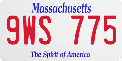 MA license plate 9WS775