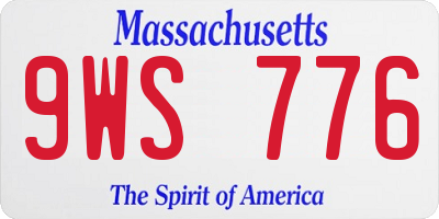 MA license plate 9WS776