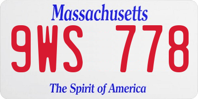 MA license plate 9WS778