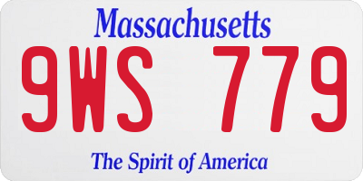 MA license plate 9WS779