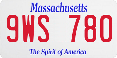 MA license plate 9WS780