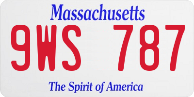 MA license plate 9WS787