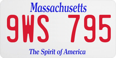 MA license plate 9WS795