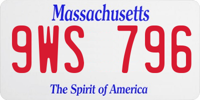 MA license plate 9WS796