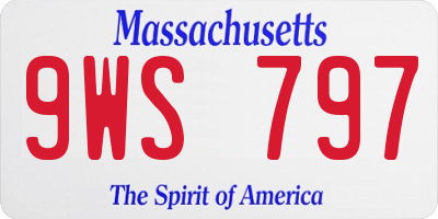 MA license plate 9WS797