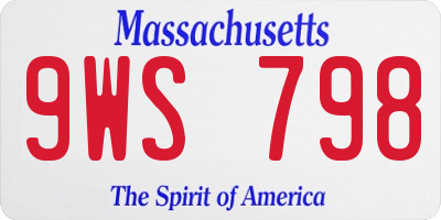 MA license plate 9WS798