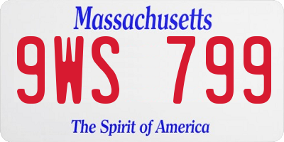 MA license plate 9WS799