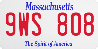 MA license plate 9WS808