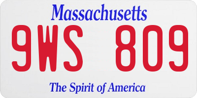 MA license plate 9WS809
