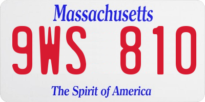 MA license plate 9WS810