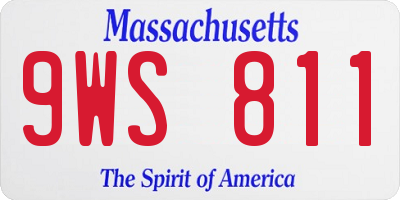 MA license plate 9WS811