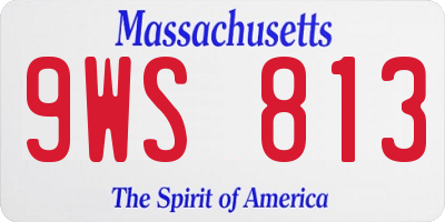 MA license plate 9WS813