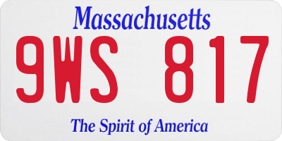 MA license plate 9WS817