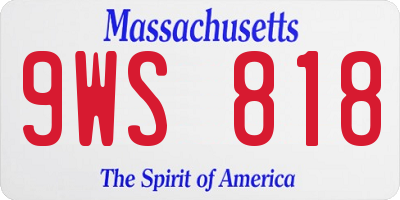MA license plate 9WS818