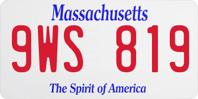 MA license plate 9WS819