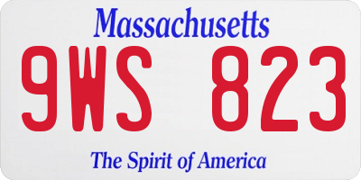 MA license plate 9WS823