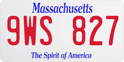MA license plate 9WS827