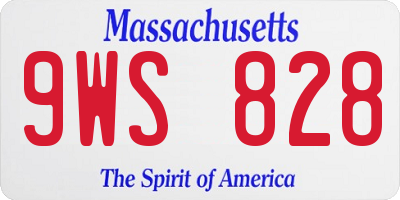 MA license plate 9WS828