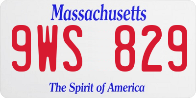 MA license plate 9WS829