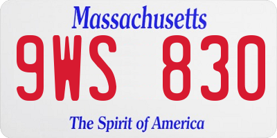 MA license plate 9WS830