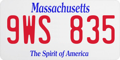 MA license plate 9WS835