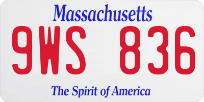 MA license plate 9WS836
