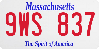 MA license plate 9WS837