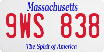 MA license plate 9WS838