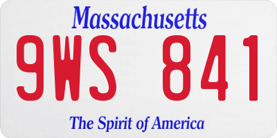 MA license plate 9WS841