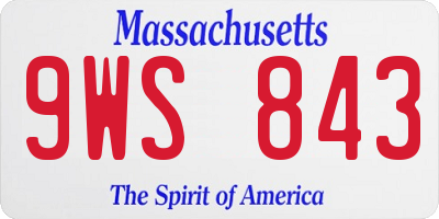 MA license plate 9WS843